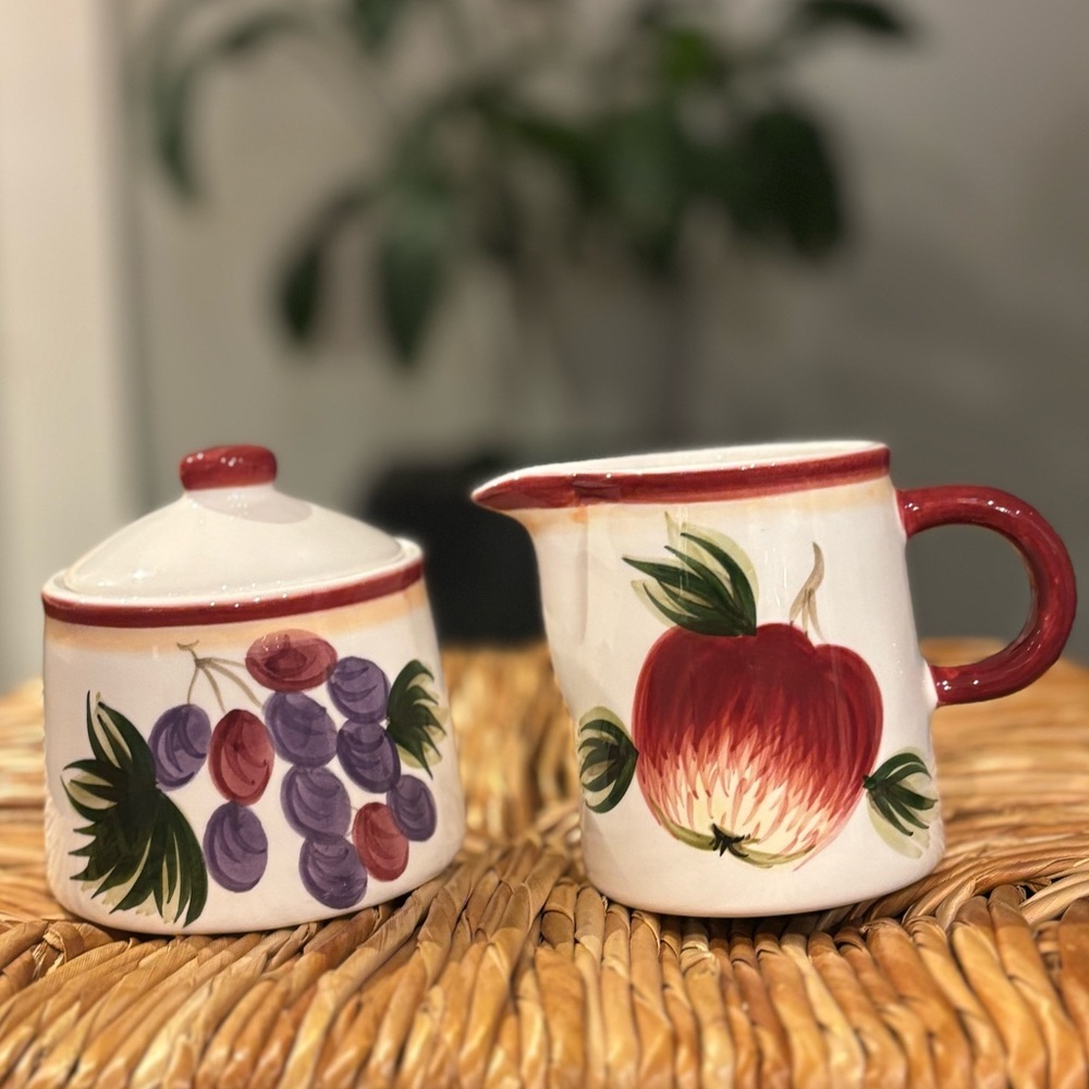 Canhome Fruit-Themed Ceramic Creamer and Sugar Set